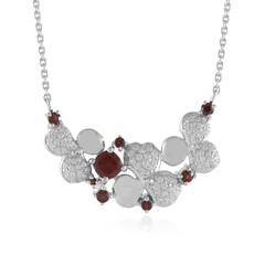 Collier en argent et Grenat du Mozambique