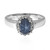 Zilveren ring met een blauwe ster saffier