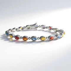 Bracciale in argento con Zaffiro Fancy