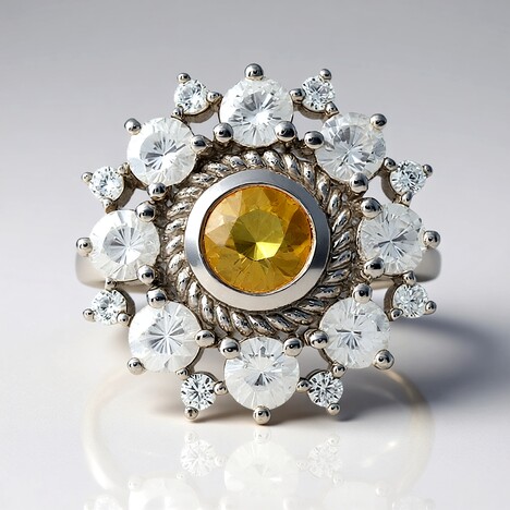 Anello in argento con Zircone Giallo