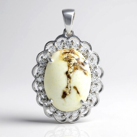 Ciondolo in argento con Magnesite