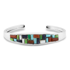 Zilveren armband met Blauwe Kingman Mohave Turkooisen (Jones Lee)
