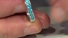 Zilveren ring met neon blauwe apatieten