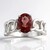 Anello in argento con Apatite Rossa