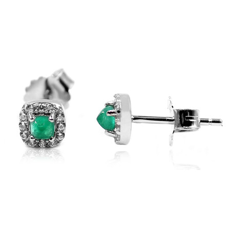 Pendientes en plata con Esmeralda de Colombia