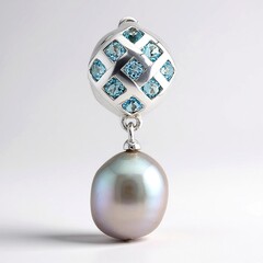 Colgante en plata con Perla plateada Freshwater
