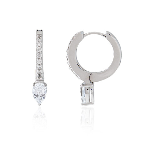 Zirkon-Silberohrringe