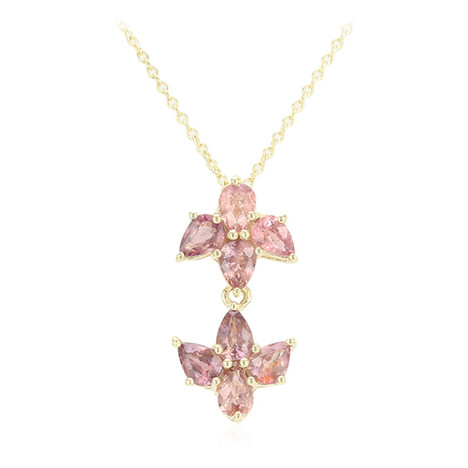 Collar en oro con Zafiro Padparascha no calentado