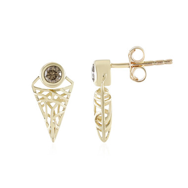 I2 Champagner-Brillant-Goldohrringe (Ornaments by de Melo)
