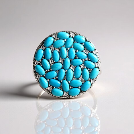 Anello in argento con Turchese Sleeping Beauty (Faszination Türkis)