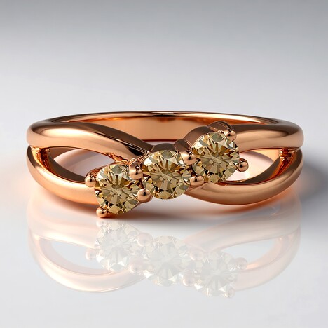 Anello in oro con Diamante Rose de France SI1 di Argyle (Annette)