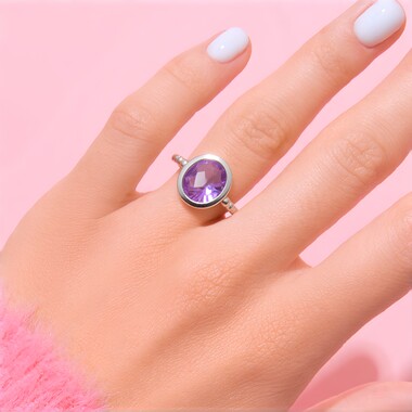 Lavendel-Amethyst-Silberring