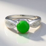 Anello in argento con Crisoprasio Imperiale