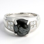 Anello da uomo in argento con Ossidiana Fiocco di Neve