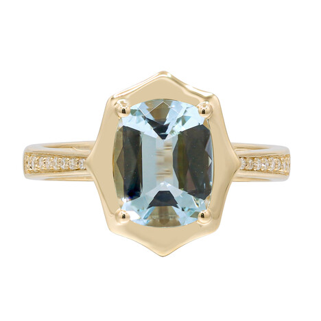 Anello in oro con Acquamarina Brasiliana AAA (CIRARI)