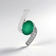 Colgante en plata con Ónix verde