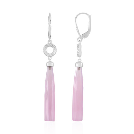 Pendientes en plata con Calcedonia lavanda (KM by Juwelo)