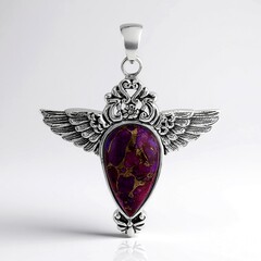 Pendentif en argent et Turquoise Mohave Kingman cuivrée pourpre (Faszination Türkis)