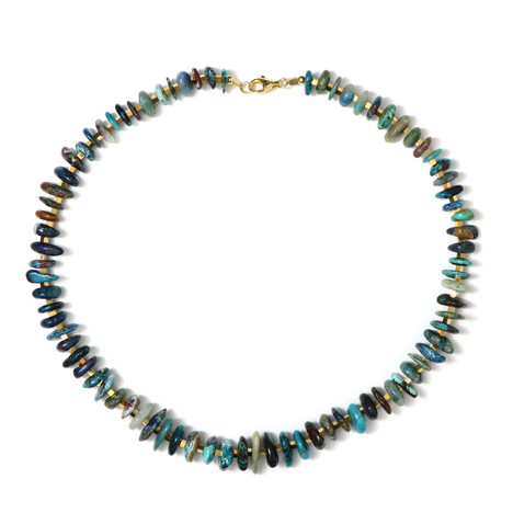 Chrysokoll-Silberhalskette (Riya)