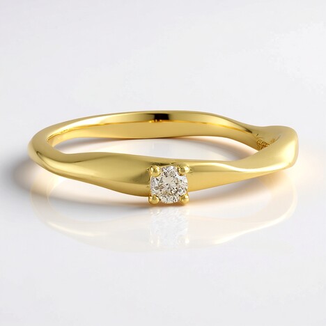 Anello in argento con Diamante Cioccolato I2