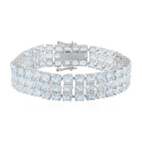 Himmelblauer Topas-Silberarmband