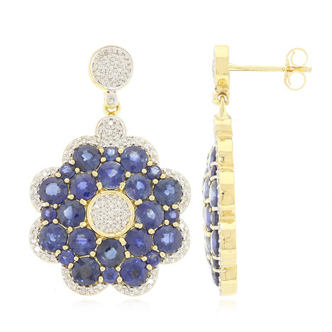 Äthiopischer Saphir-Goldohrringe (AMAYANI)