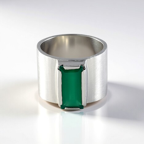 Anello in ottone con Onice Verde (Juwelo Style)