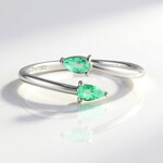 Anello in argento con Smeraldo Colombiano