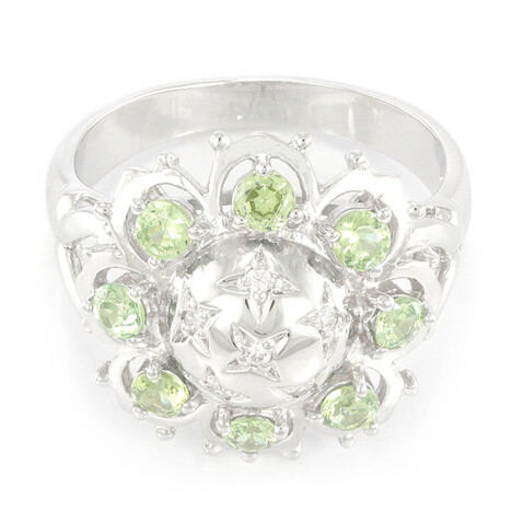 Anillo en plata con Demantoide de Namibia