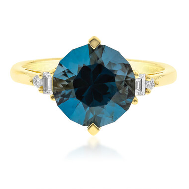 Londonblauer Topas-Goldring