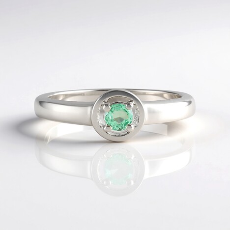 Anello in argento con Smeraldo Etiope