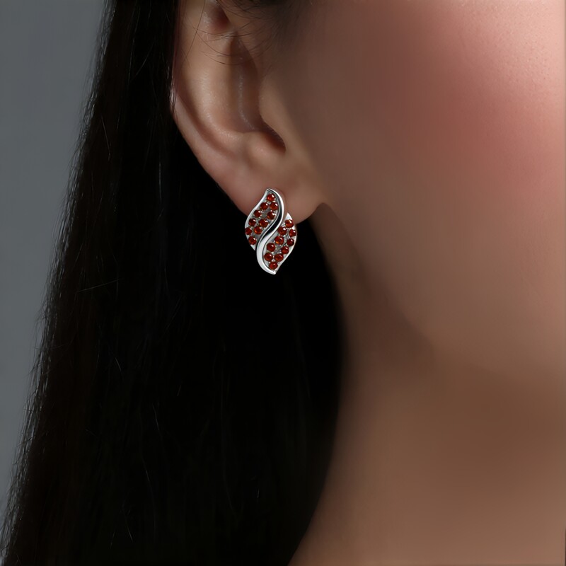 Orecchini in argento con Zircone Champagne