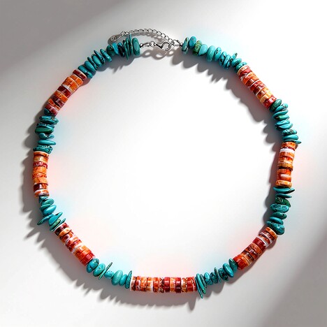 Collana in argento con Conchiglia di Ostrica Spinosa Arancione