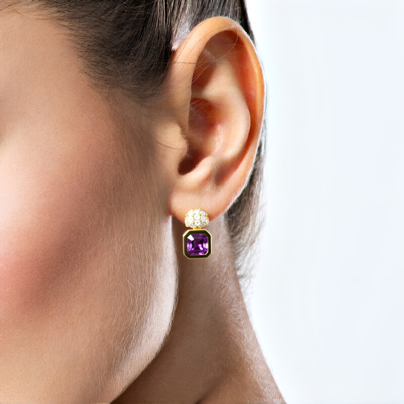 Marokkanischer Amethyst-Silberohrringe