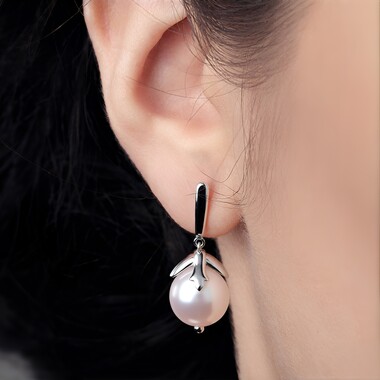 Rose Quartz Silver Earrings