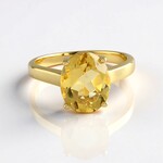 Bague en argent et Quartz champagne