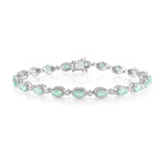 Bracciale in argento con Smeraldo Colombiano