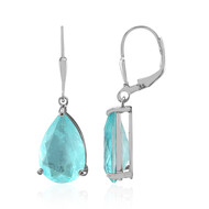 Pendientes en plata con Cuarzo azul pastel