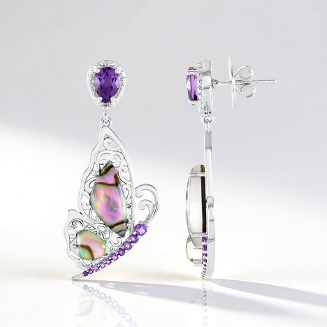 Orecchini in argento con Conchiglia Abalone (Dallas Prince Designs)