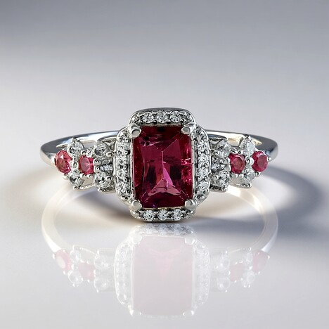 Anello in argento con Tormalina Rosa Nigeriana