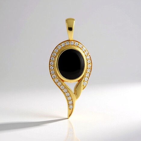 Ciondolo in argento con Zaffiro Stellato Nero (de Melo Essence)