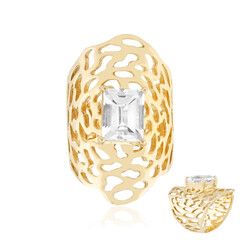 Zilveren ring met een witte topaas