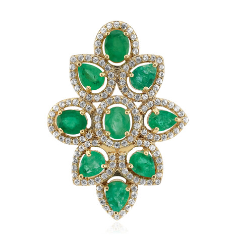 Colgante en oro con Esmeralda de Zambia