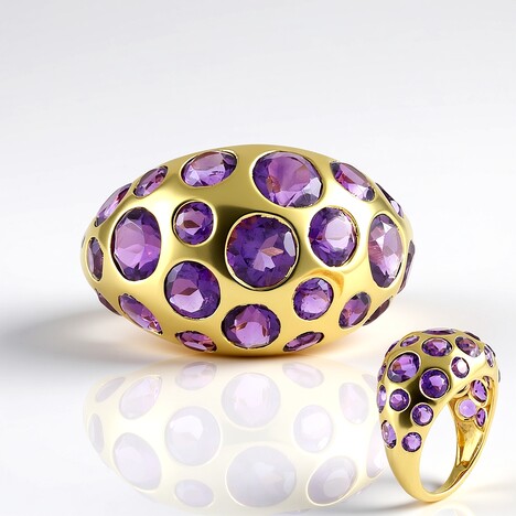 Anello in argento con Ametista Zambiana (de Melo Essence)