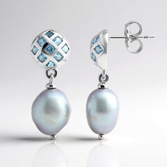 Orecchini in argento con Perla d'Acqua Dolce Argentata