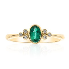 Gouden ring met een AAA Zambia smaragd