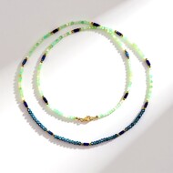 Naszyjnik ze srebra pozłacanego - Topaz niebieski London Blue (Riya)