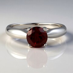 Anello in argento con Granato Mozambico