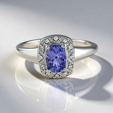 Bague en argent et Tanzanite non chauffée