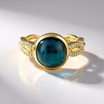 Anello in oro con Indicolite Occhio di Gatto (AMAYANI)